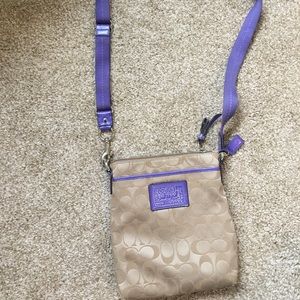 Kitt Coach Crossbody Purple and Tan